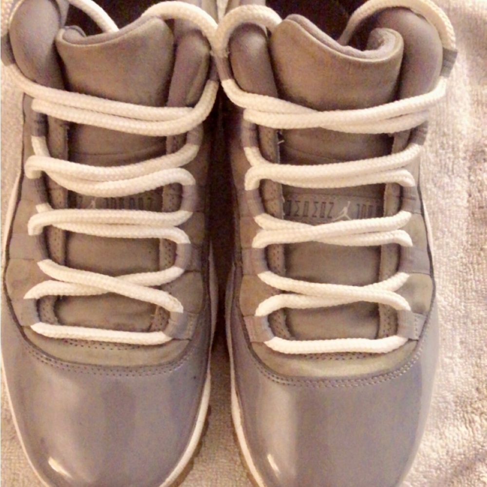 Jordan Gray and White High-Top Sneakers